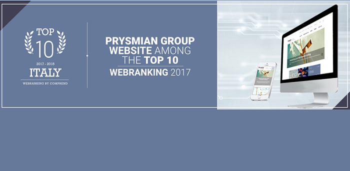 Webranking 2017: Prysmian Group’s website among the TOP 10